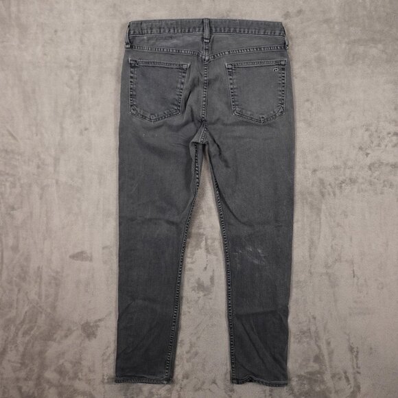 Rag and Bone jeans Slim men's 31 gray denim distressed button fly - Picture 10 of 12